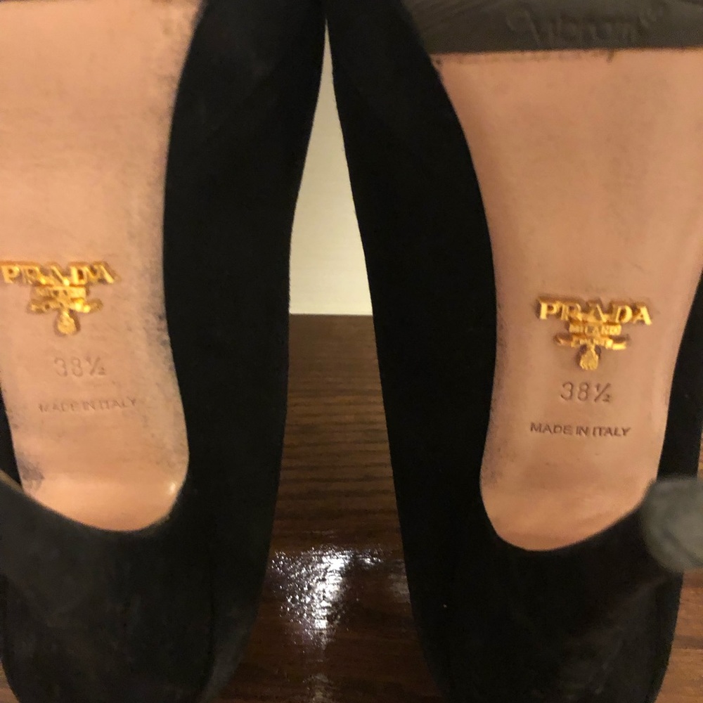 Black Peep Toe Prada Pump - image 3